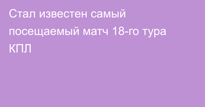 Стал известен самый посещаемый матч 18-го тура КПЛ