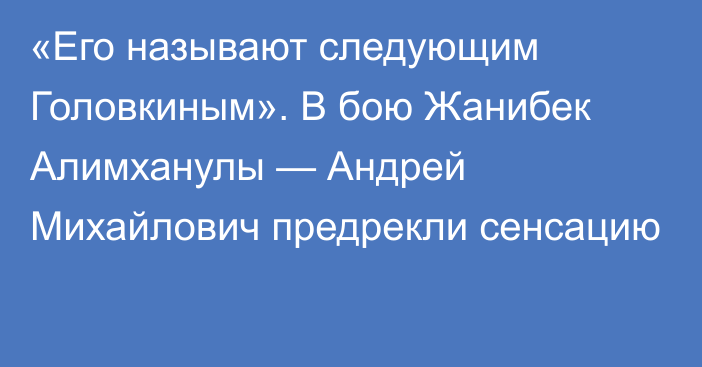 «Его называют следующим Головкиным». В бою Жанибек Алимханулы — Андрей Михайлович предрекли сенсацию