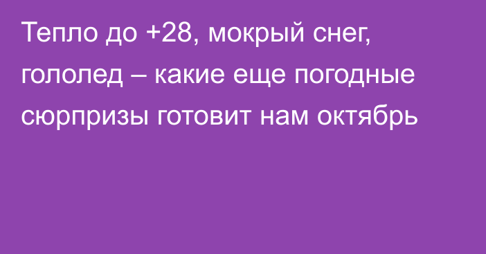 Тепло до +28, мокрый снег, гололед – какие еще погодные сюрпризы готовит нам октябрь