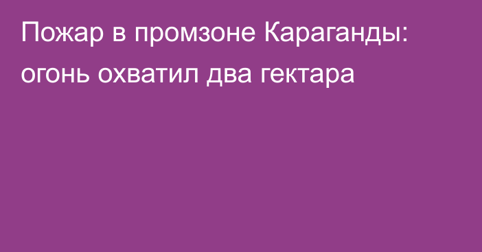 Пожар в промзоне Караганды: огонь охватил два гектара