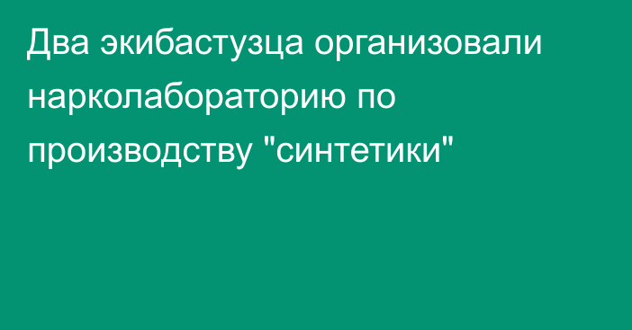 Два экибастузца организовали нарколабораторию по производству 