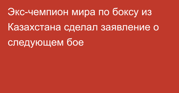 Экс-чемпион мира по боксу из Казахстана сделал заявление о следующем бое