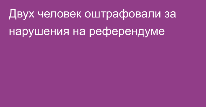 Двух человек оштрафовали за нарушения на референдуме