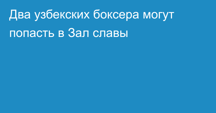 Два узбекских боксера могут попасть в Зал славы