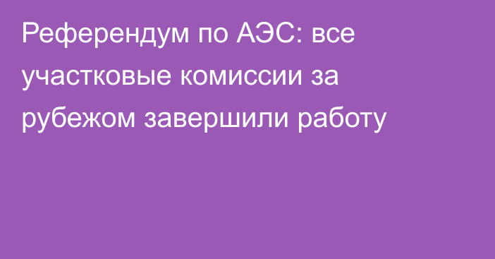 Референдум по АЭС: все участковые комиссии за рубежом завершили работу