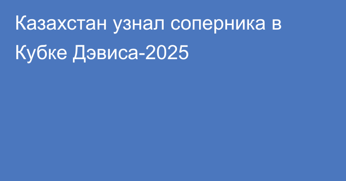 Казахстан узнал соперника в Кубке Дэвиса-2025