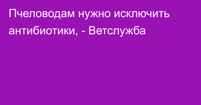 Пчеловодам нужно исключить антибиотики, - Ветслужба