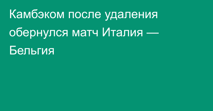 Камбэком после удаления обернулся матч Италия — Бельгия