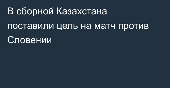 В сборной Казахстана поставили цель на матч против Словении