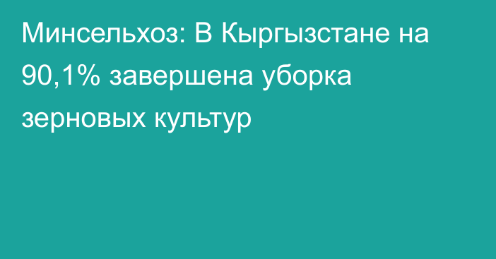 Минсельхоз: В Кыргызстане на 90,1% завершена уборка зерновых культур