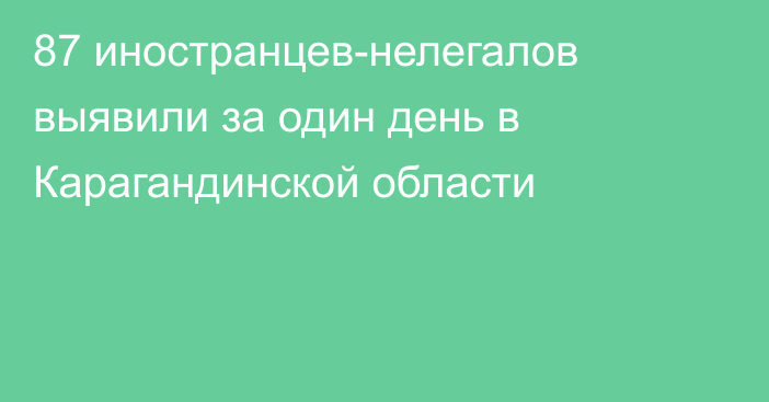 87 иностранцев-нелегалов выявили за один день в Карагандинской области