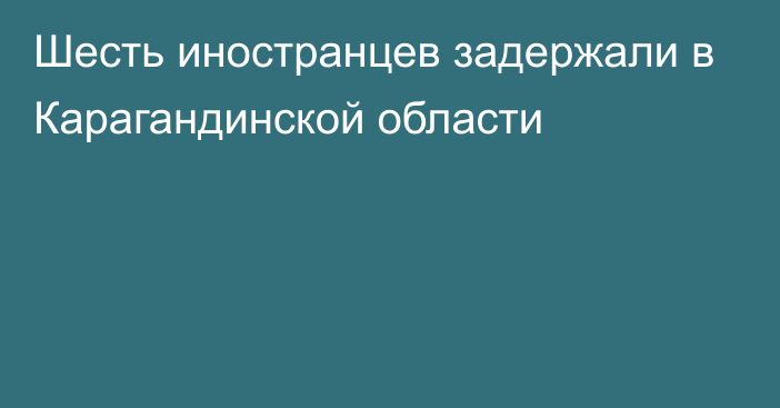 Шесть иностранцев задержали в Карагандинской области