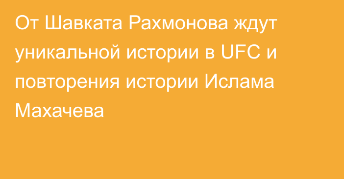 От Шавката Рахмонова ждут уникальной истории в UFC и повторения истории Ислама Махачева