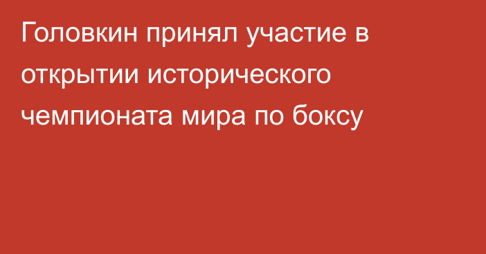 Головкин принял участие в открытии исторического чемпионата мира по боксу