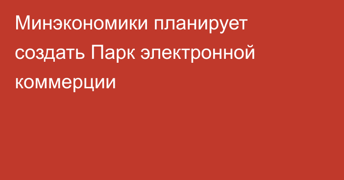 Минэкономики планирует создать Парк электронной коммерции