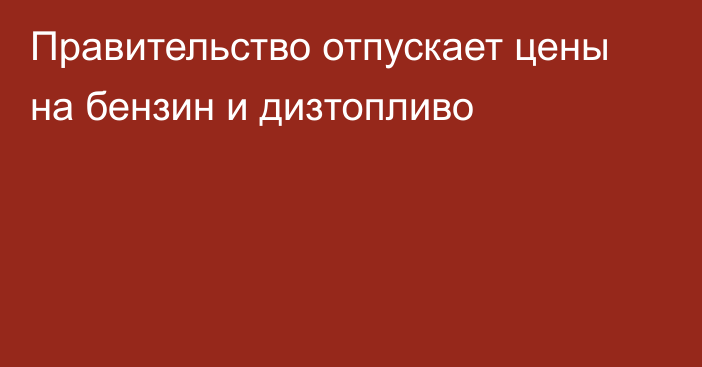 Правительство отпускает цены на бензин и дизтопливо