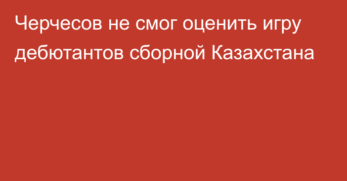 Черчесов не смог оценить игру дебютантов сборной Казахстана