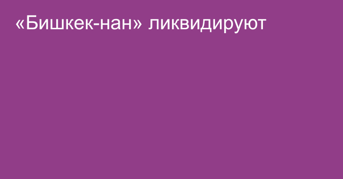 «Бишкек-нан» ликвидируют