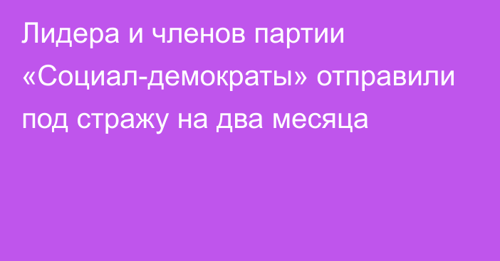 Лидера и членов партии «Социал-демократы» отправили под стражу на два месяца