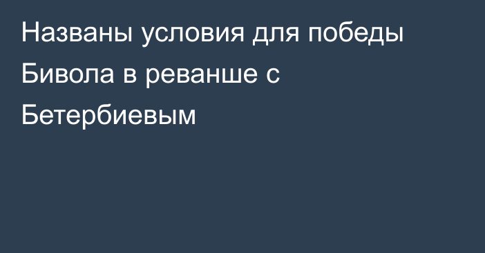 Названы условия для победы Бивола в реванше с Бетербиевым