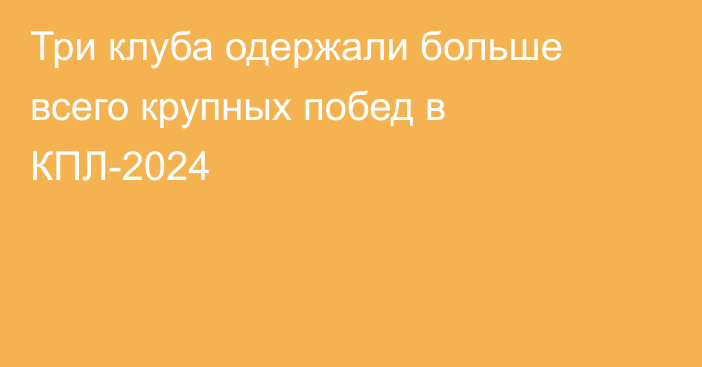 Три клуба одержали больше всего крупных побед в КПЛ-2024