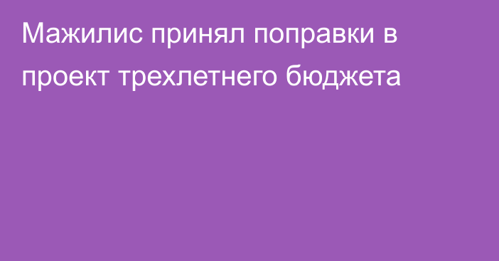 Мажилис принял поправки в проект трехлетнего бюджета