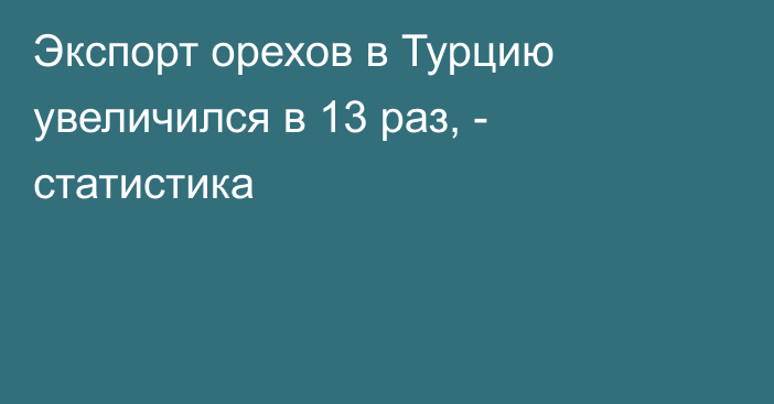 Экспорт орехов в Турцию увеличился в 13 раз, - статистика 