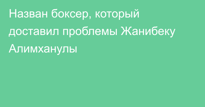 Назван боксер, который доставил проблемы Жанибеку Алимханулы