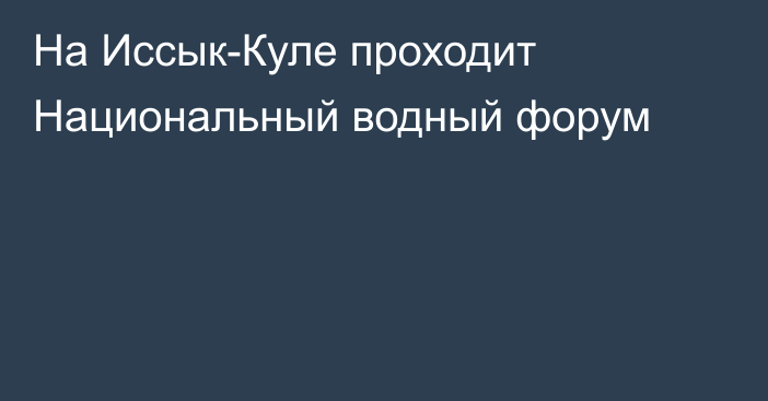 На Иссык-Куле проходит Национальный водный форум