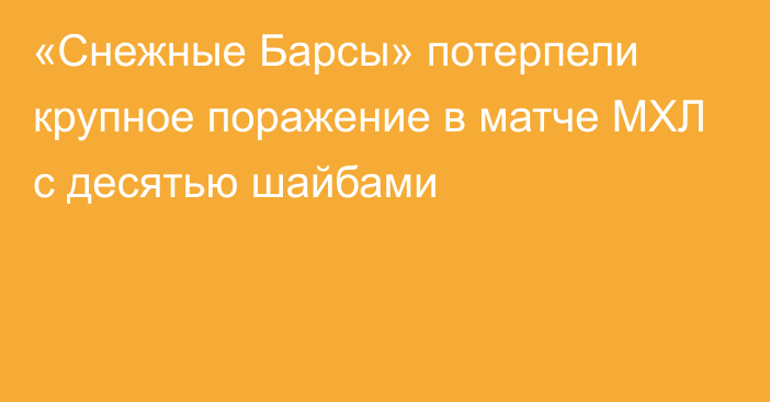 «Снежные Барсы» потерпели крупное поражение в матче МХЛ с десятью шайбами