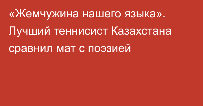 «Жемчужина нашего языка». Лучший теннисист Казахстана сравнил мат с поэзией