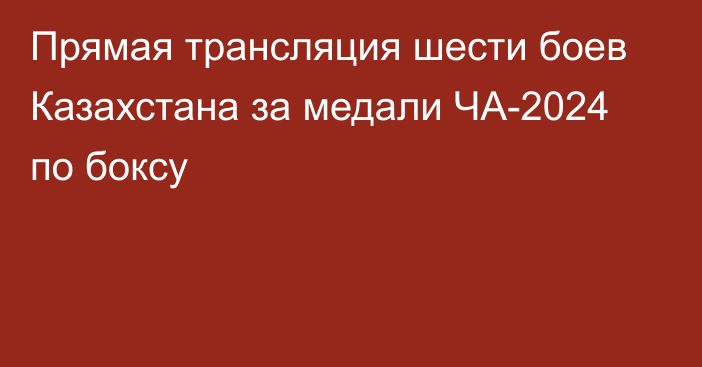 Прямая трансляция шести боев Казахстана за медали ЧА-2024 по боксу