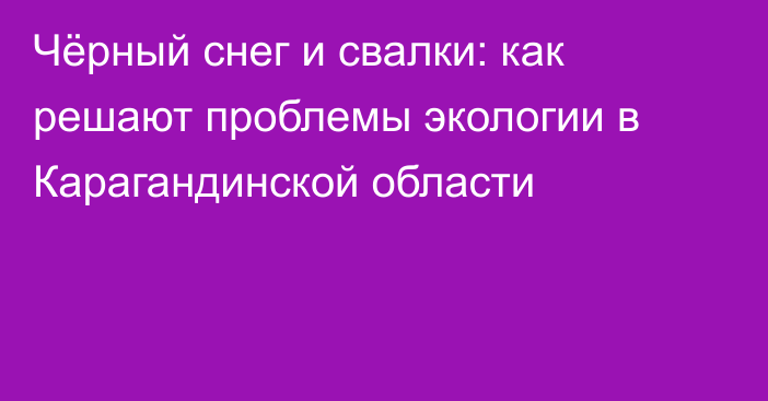 Чёрный снег и свалки: как решают проблемы экологии в Карагандинской области