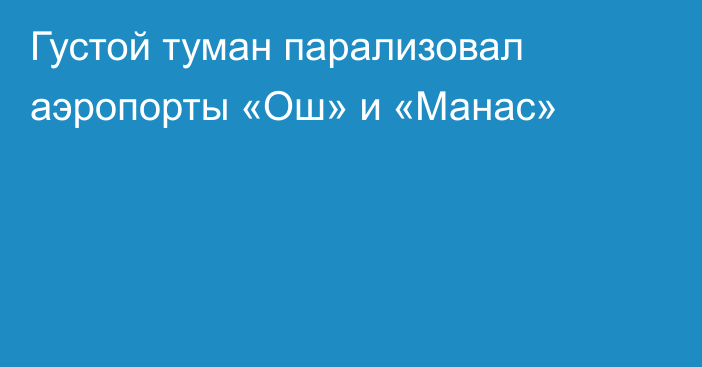 Густой туман парализовал аэропорты «Ош» и «Манас»