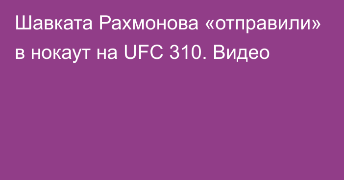 Шавката Рахмонова «отправили» в нокаут на UFC 310. Видео