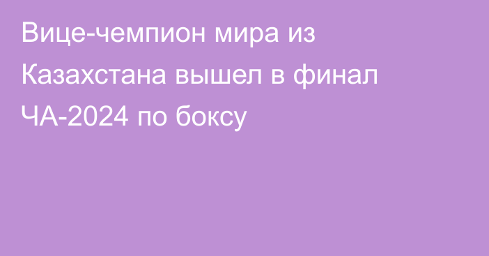 Вице-чемпион мира из Казахстана вышел в финал ЧА-2024 по боксу