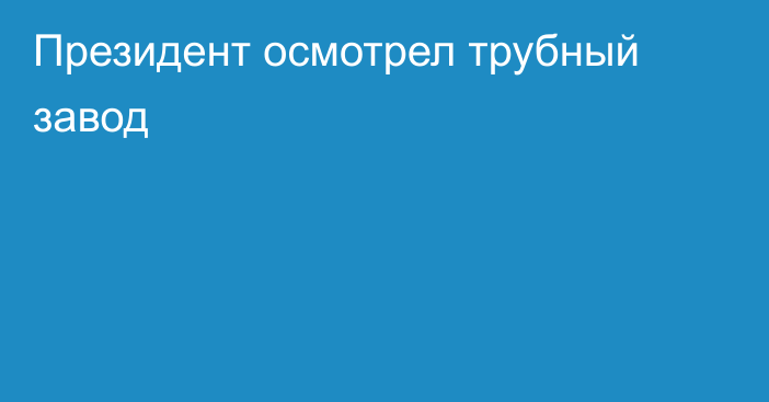 Президент осмотрел трубный завод