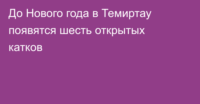 До Нового года в Темиртау появятся шесть открытых катков