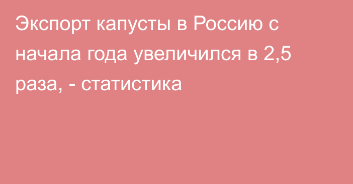 Экспорт капусты в Россию с начала года увеличился в 2,5 раза, - статистика