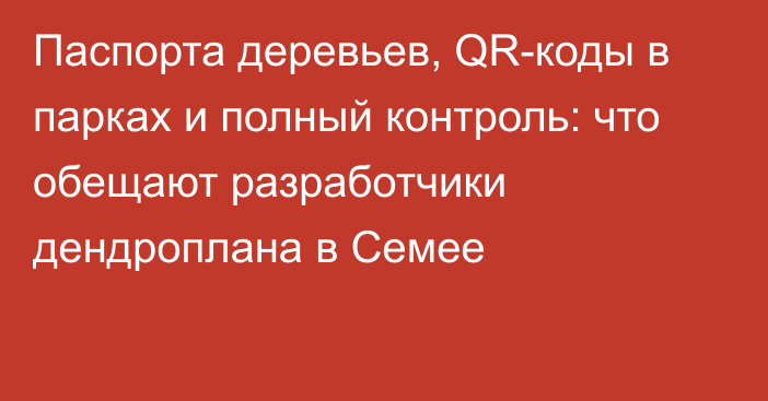 Паспорта деревьев, QR-коды в парках и полный контроль: что обещают разработчики дендроплана в Семее