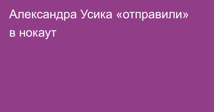 Александра Усика «отправили» в нокаут