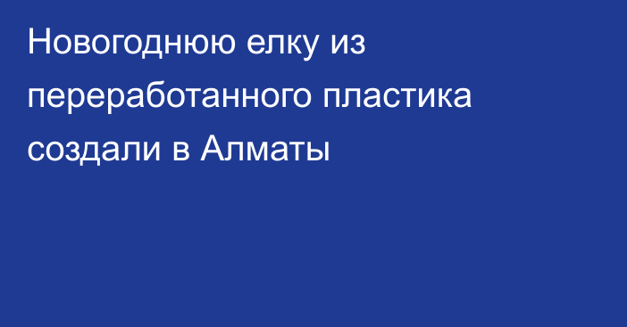 Новогоднюю елку из переработанного пластика создали в Алматы