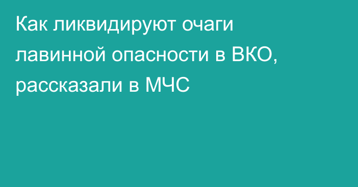 Как ликвидируют очаги лавинной опасности в ВКО, рассказали в МЧС