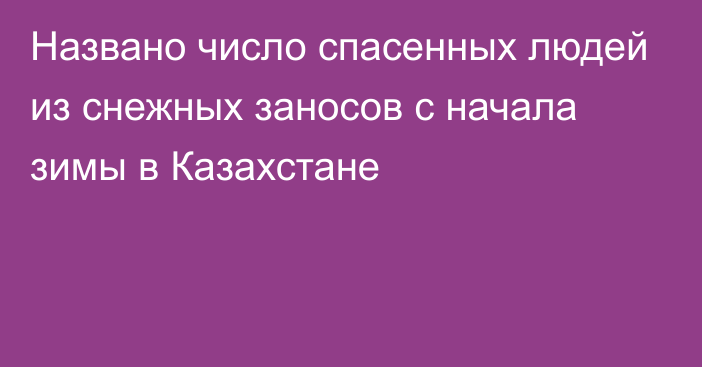 Названо число спасенных людей из снежных заносов с начала зимы в Казахстане