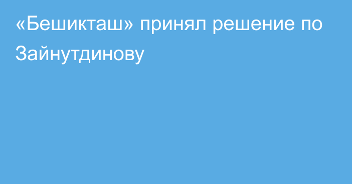 «Бешикташ» принял решение по Зайнутдинову