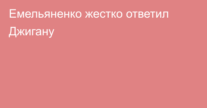 Емельяненко жестко ответил Джигану