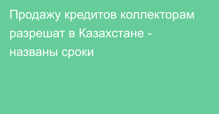 Продажу кредитов коллекторам разрешат в Казахстане - названы сроки