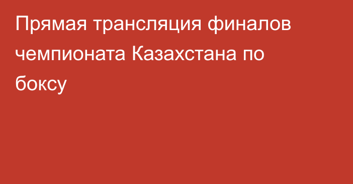 Прямая трансляция финалов чемпионата Казахстана по боксу