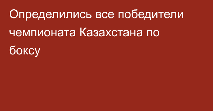 Определились все победители чемпионата Казахстана по боксу