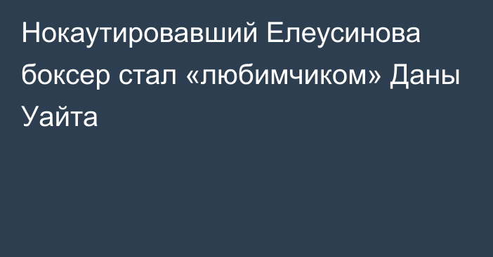 Нокаутировавший Елеусинова боксер стал «любимчиком» Даны Уайта